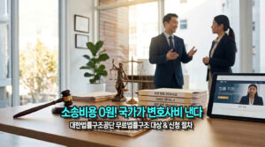 대한법률구조공단 무료 소송대리 및 소송비용 전액 지원 안내 대표 인포그래픽