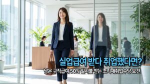 실업급여 수급 중 조기 취업 시 잔여 급여를 일시불로 받는 조기재취업수당 신청 요건 안내