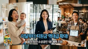 이달부터 확대되는 육아 청년 소상공인 지원금 및 복지 혜택 안내