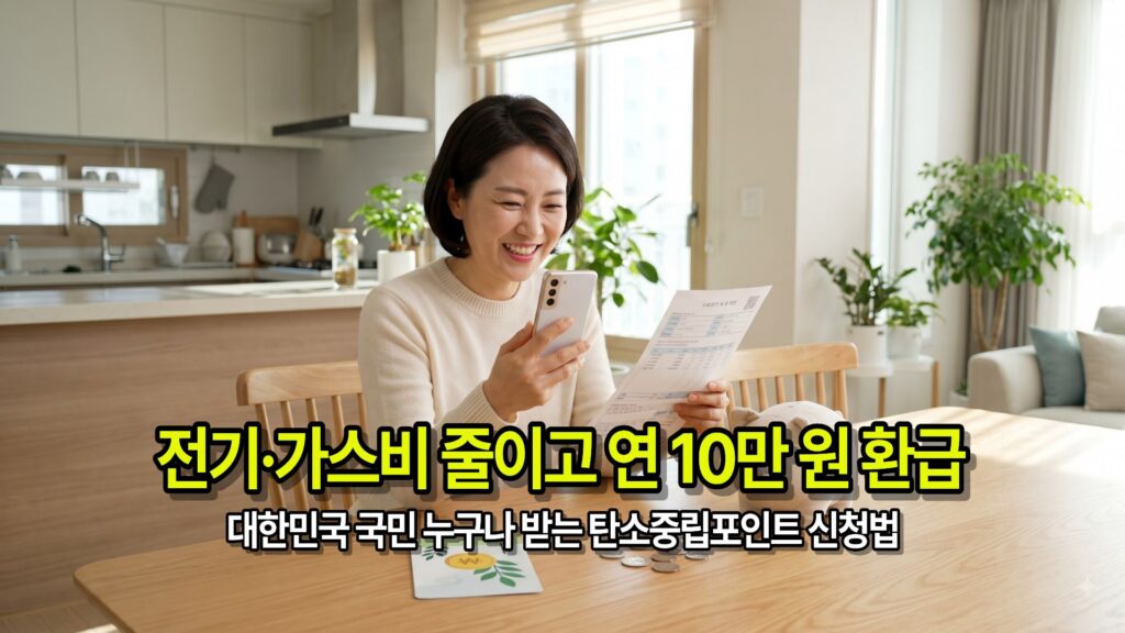 전기 가스 사용량 절감 시 연 최대 10만 원 현금 지급하는 탄소중립포인트 에너지 신청 가이드